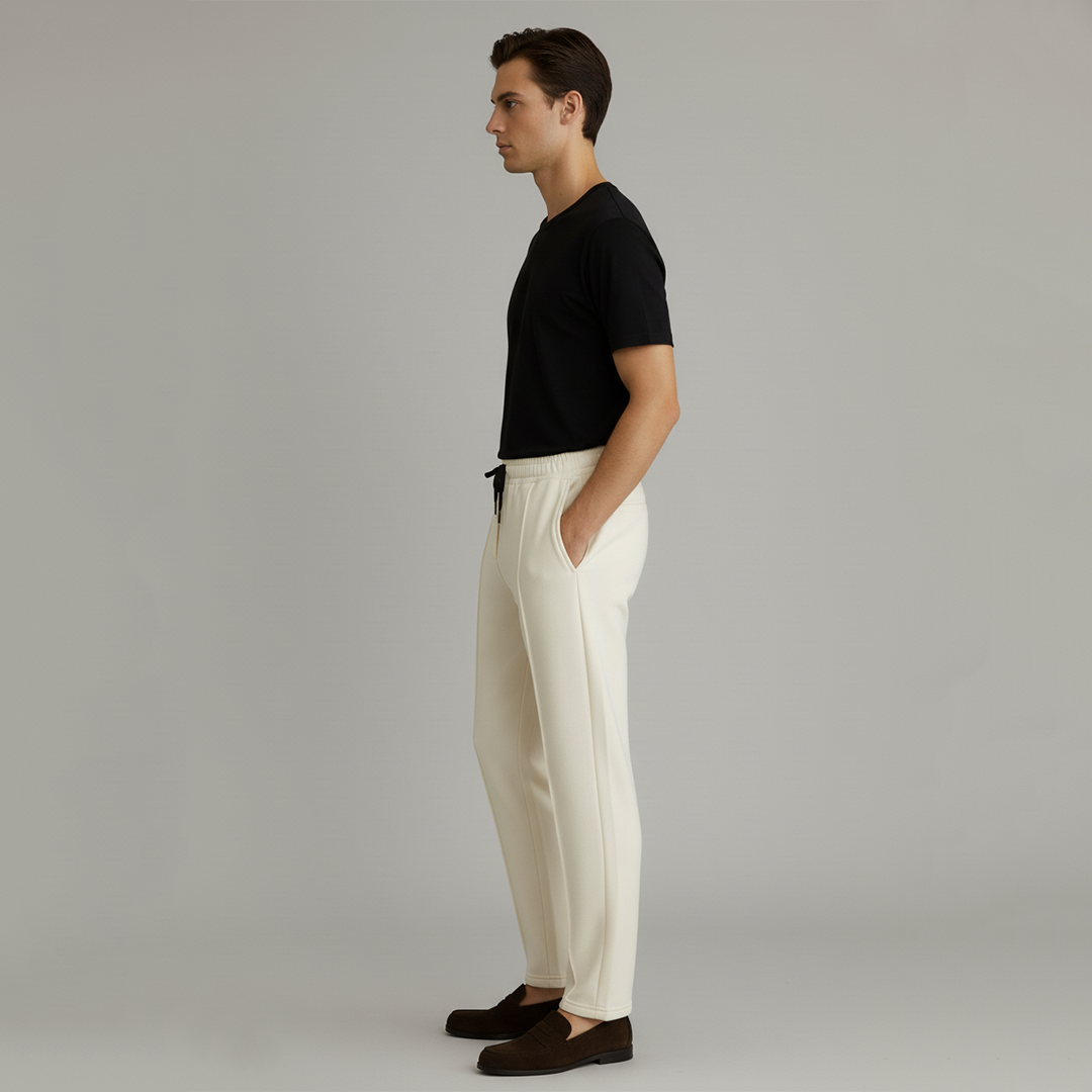 Vybe - Pleated Trouser - White